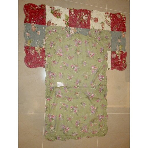 Brylane Home Multi-Color Floral Patchwork Quilted Pillow Shams Set of 2 - Picture 4 of 9